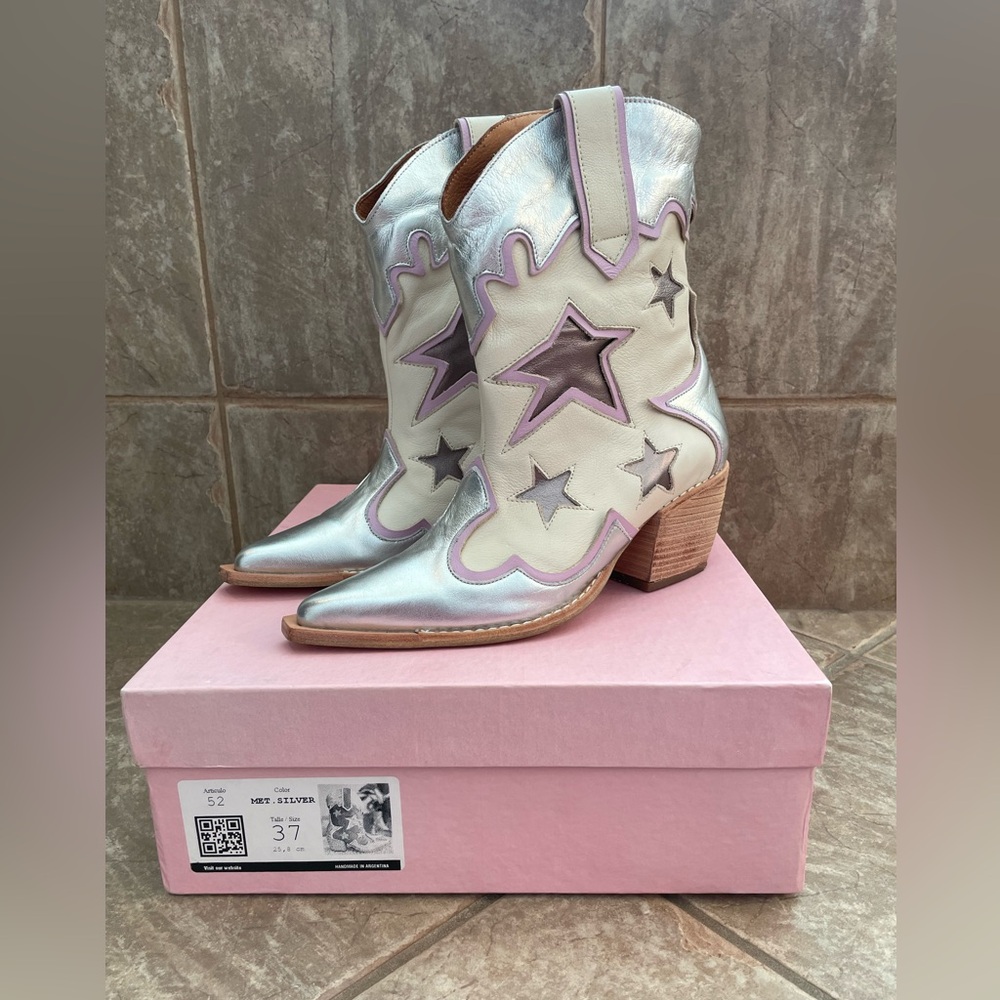 Metallic Silver and Pink PMK Boots